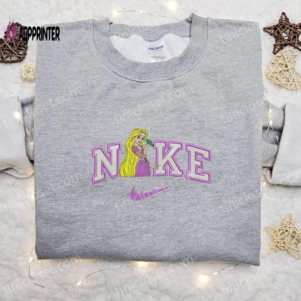 Rapunzel x nike cartoon embroidered sweatshirt – disney characters custom hoodie Embroidered Shirt