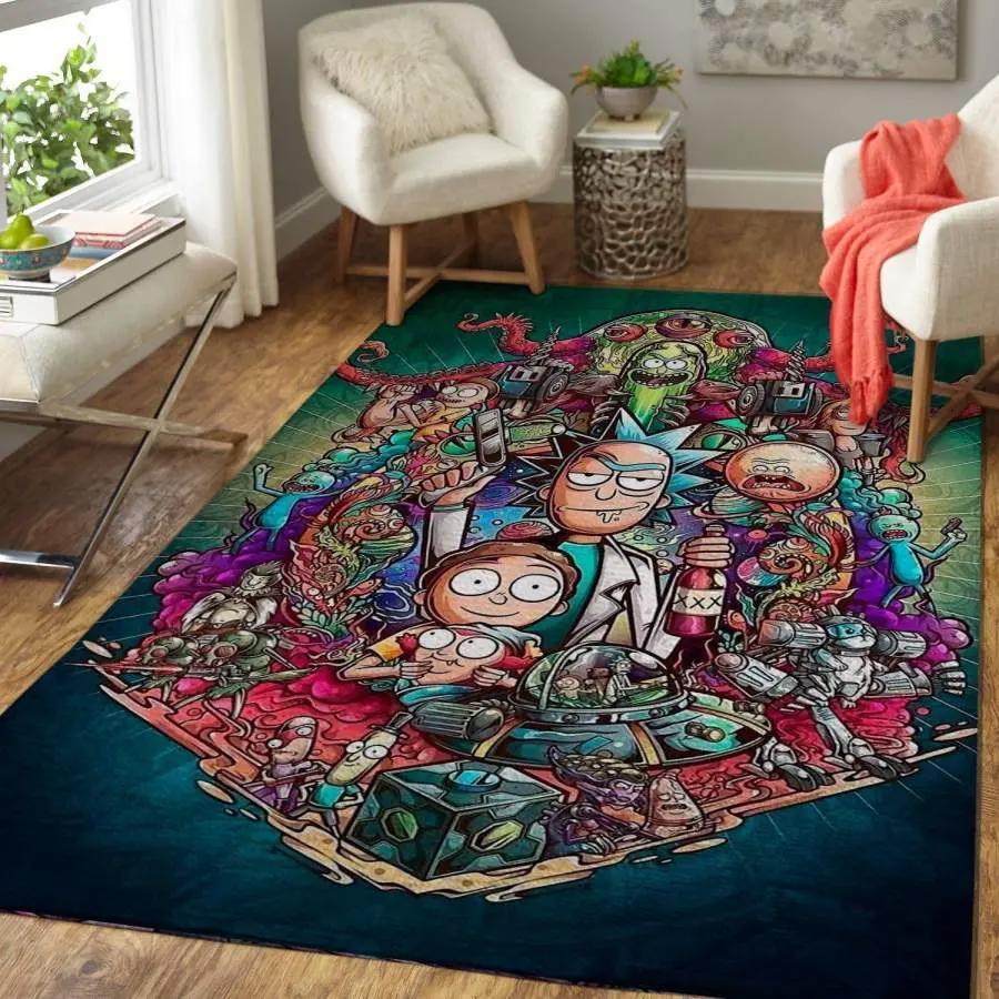 Rick and morty area rug living room rug home decor movie ofd 1910125 Rectangle Rug