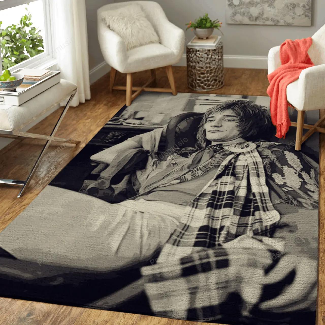 Rod stewart 1 music artist art for fans area rug living room carpet rug regtangle carpet floor decor home decor Rectangle Rug