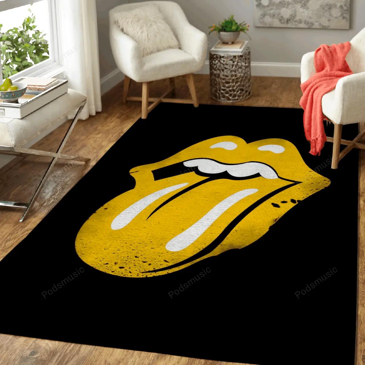 Rolling stone music artwork art for fans area rug living room carpet rug regtangle carpet floor decor home decor Rectangle Rug
