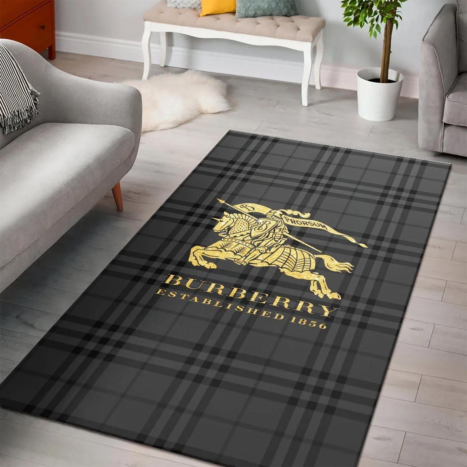 Rugs in living room and bedroom - Burberry grey luxury brand area rug carpet living room rug floor mats keep warm in winter Rectangle Rug
