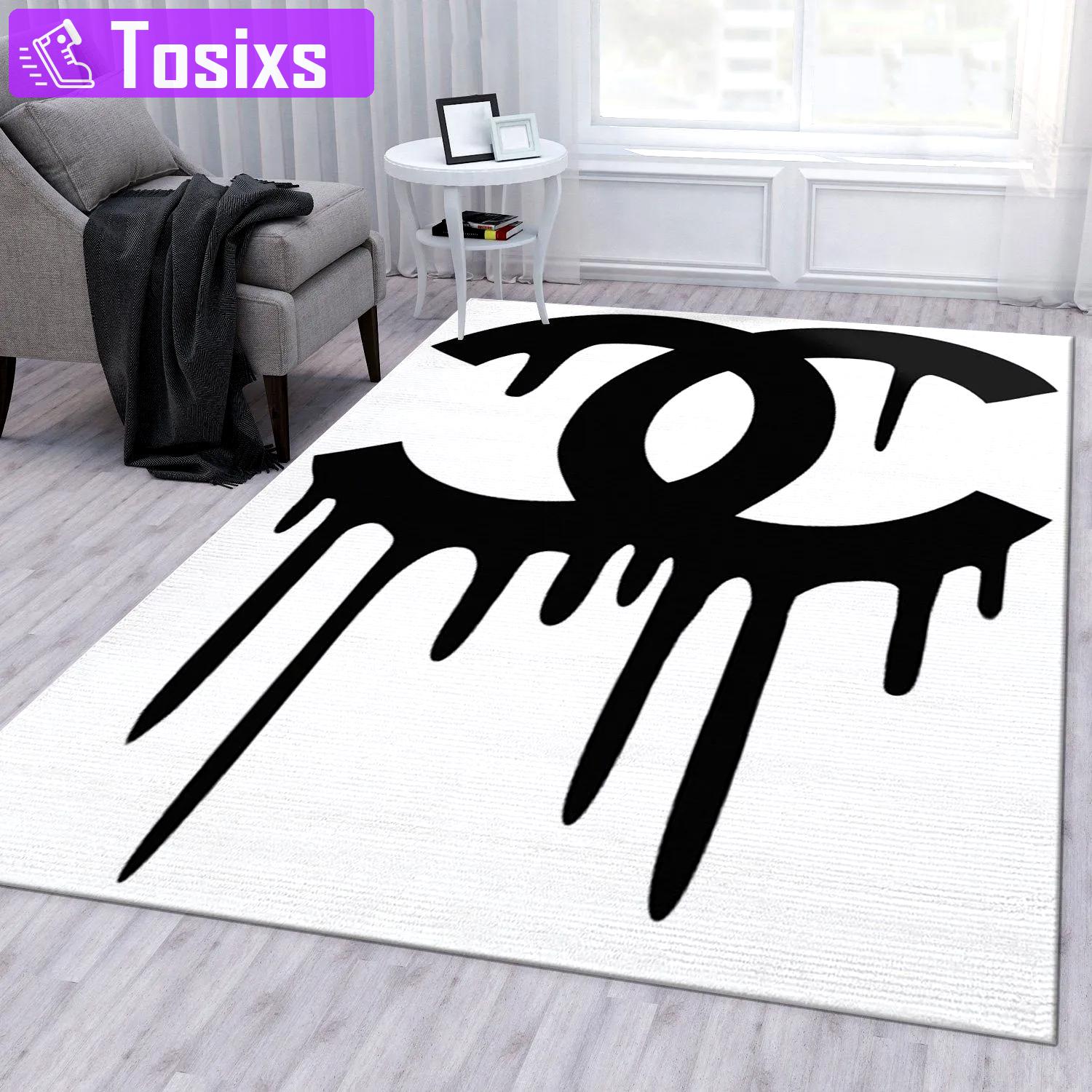 Rugs in living room and bedroom - Chanel area rug for christmas fashion brand rug bedroom rug floor decor home decorations Rectangle Rug