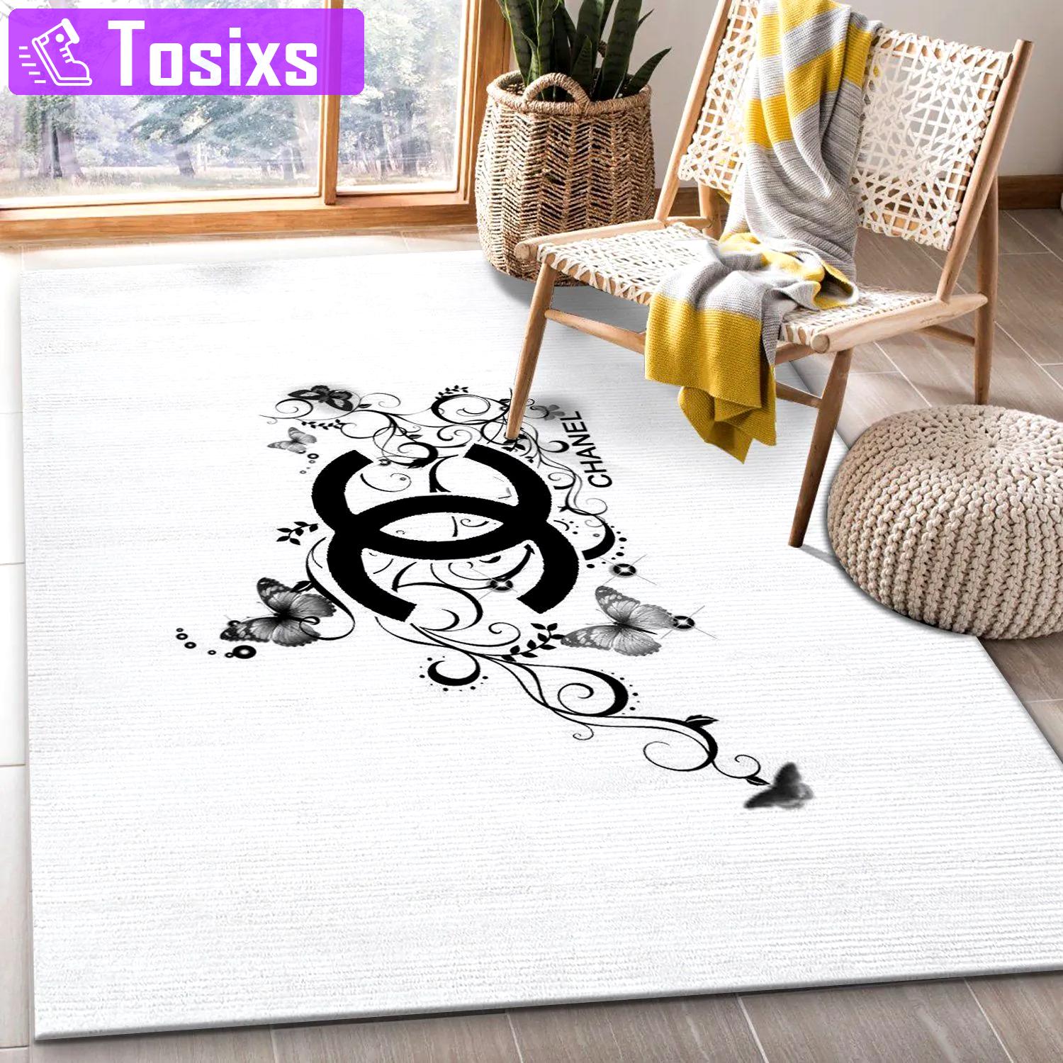 Rugs in living room and bedroom - Chanel area rug living room rug christmas gift floor mats keep warm in winter Rectangle Rug