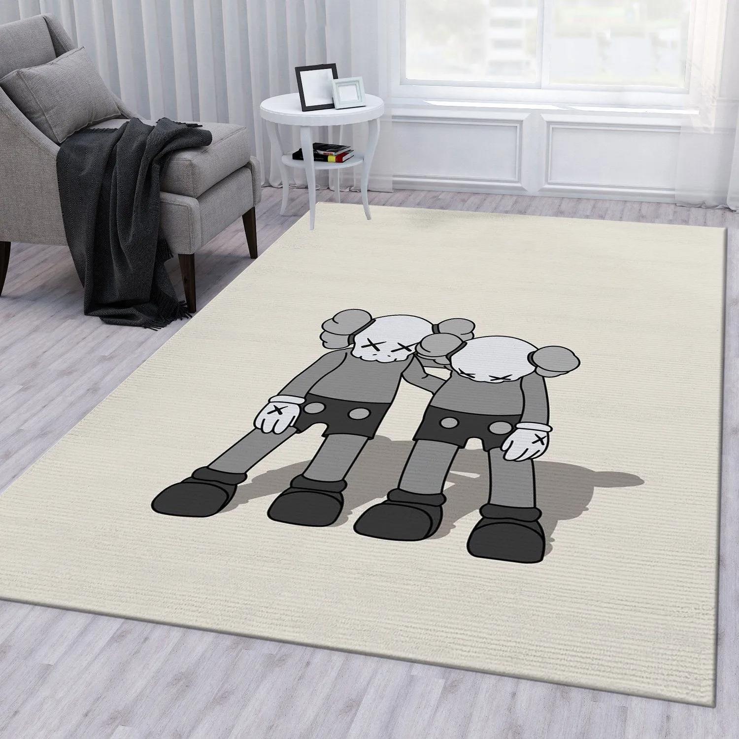 Rugs in living room and bedroom - Kaws along the way grey area rug living room rug family gift floor mats keep warm in winter Rectangle Rug