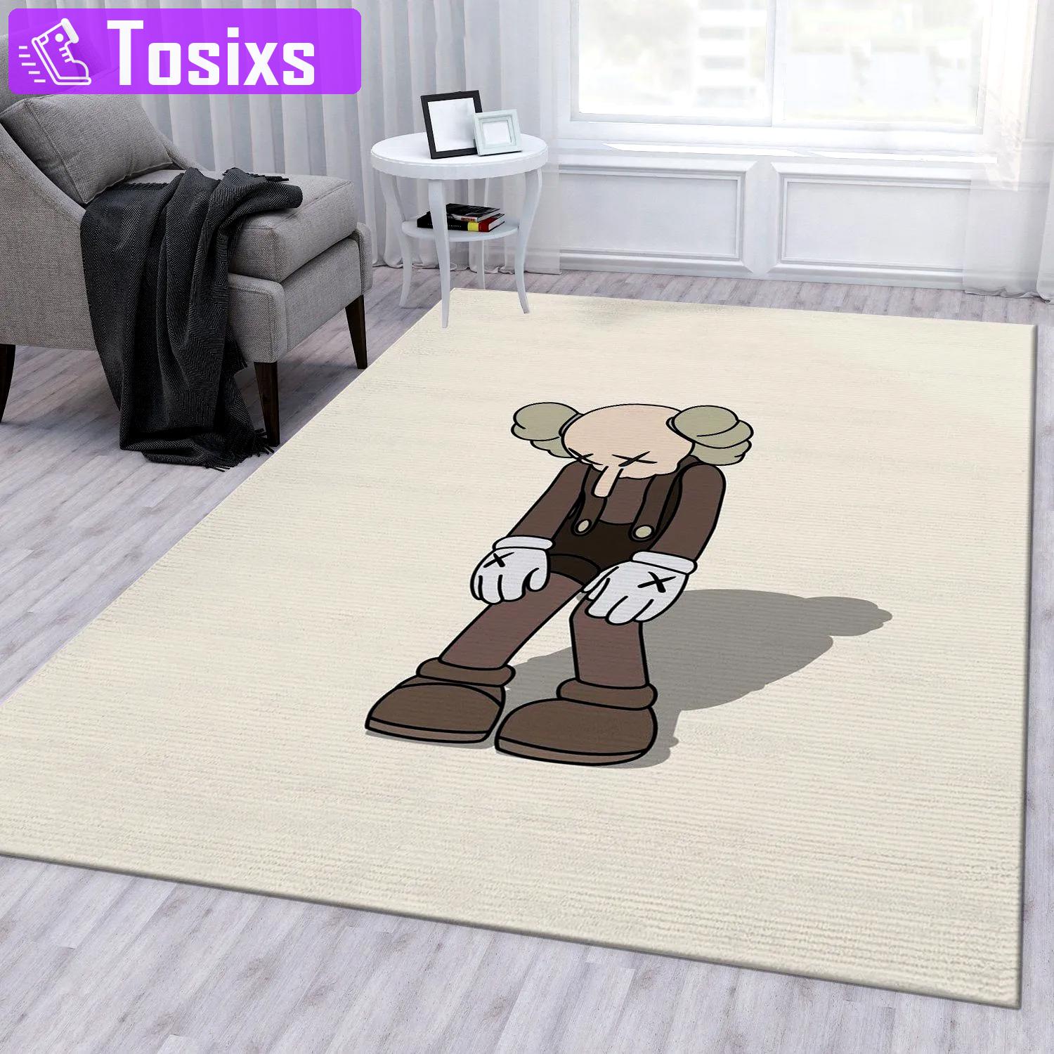 Rugs in living room and bedroom - Kaws small lie figure area rug for christmas bedroom rug carpet floor decor floor mats keep warm in winter Rectangle Rug