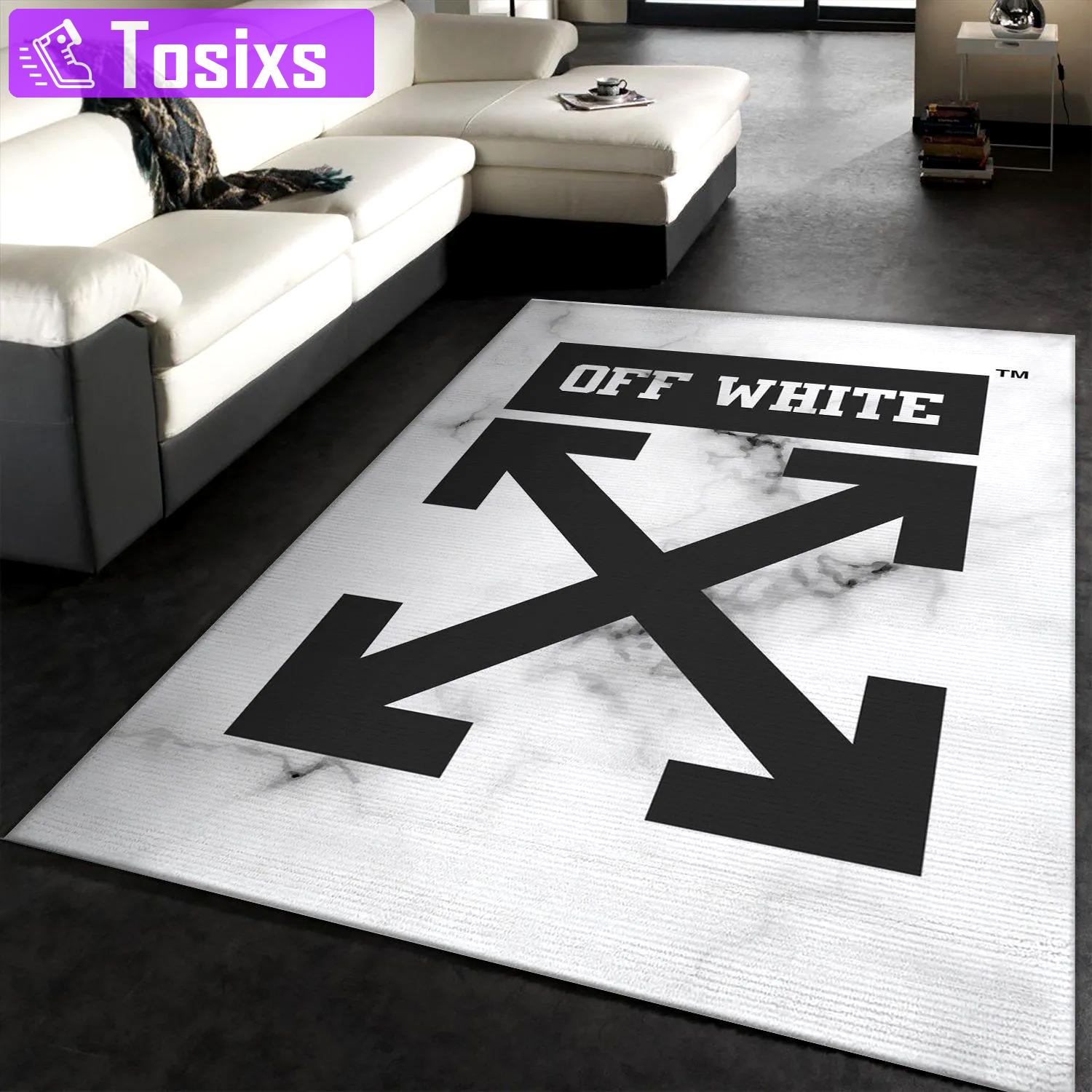 Rugs in living room and bedroom - Off-white rectangle rug fashion brand rug christmas gift us decor Rectangle Rug