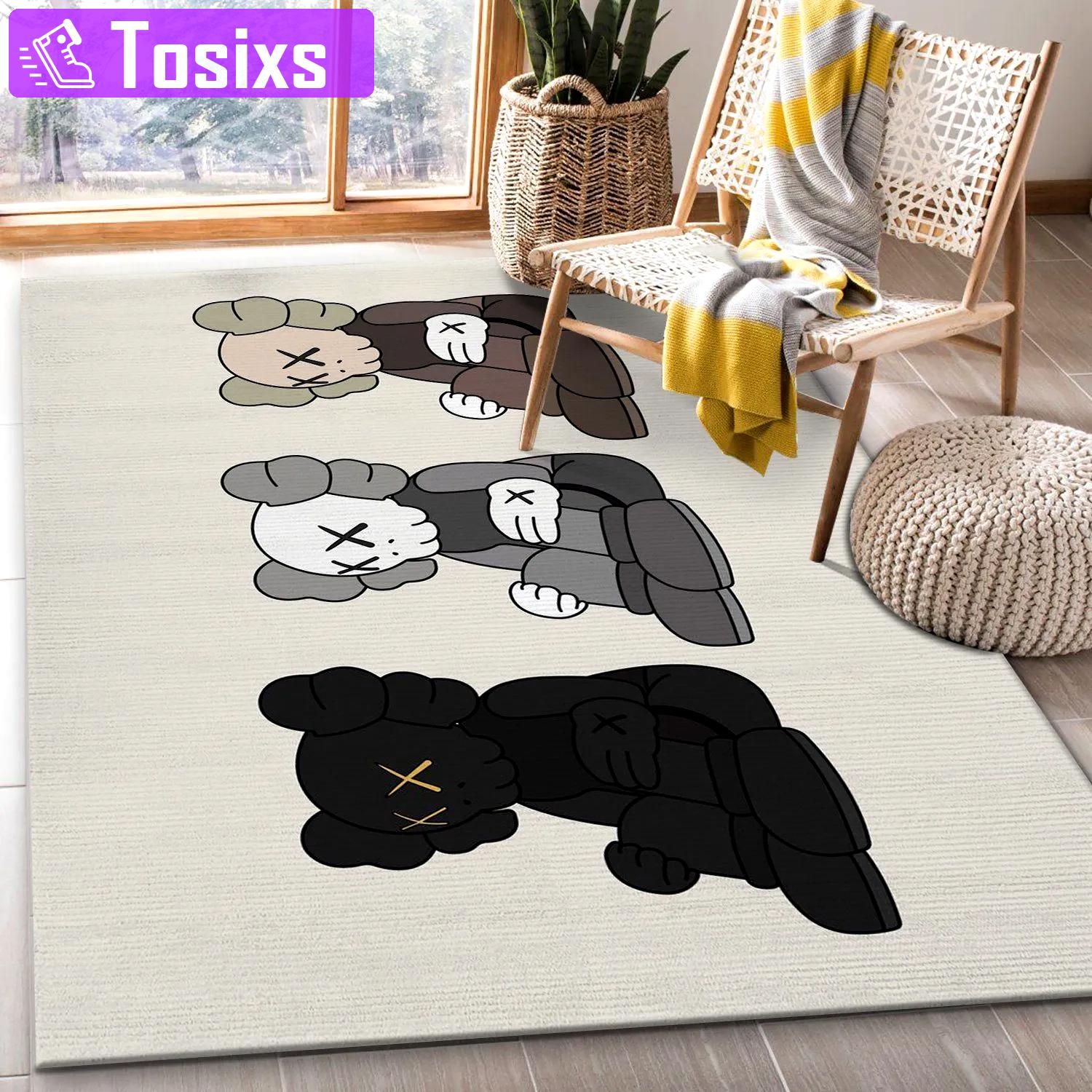 Rugs in living room and bedroom - Sitting kaws figurines area rug living room rug family gift floor mats keep warm in winter Rectangle Rug