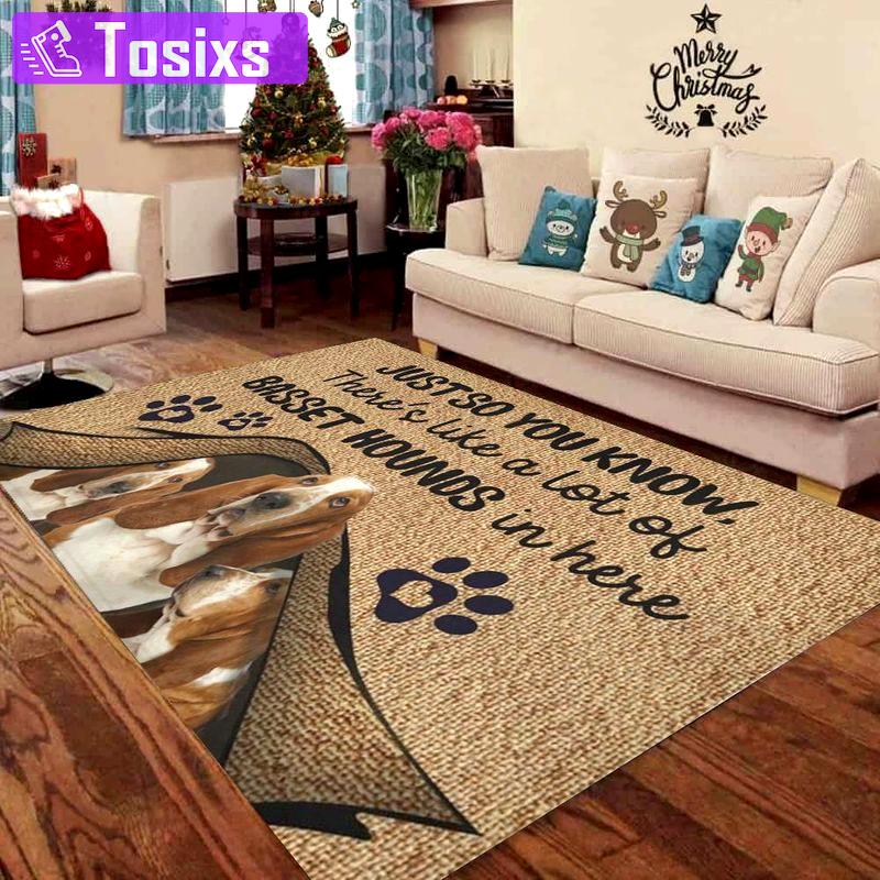 Rugs in living room and bedroom basset hounds in here Rectangle Rug