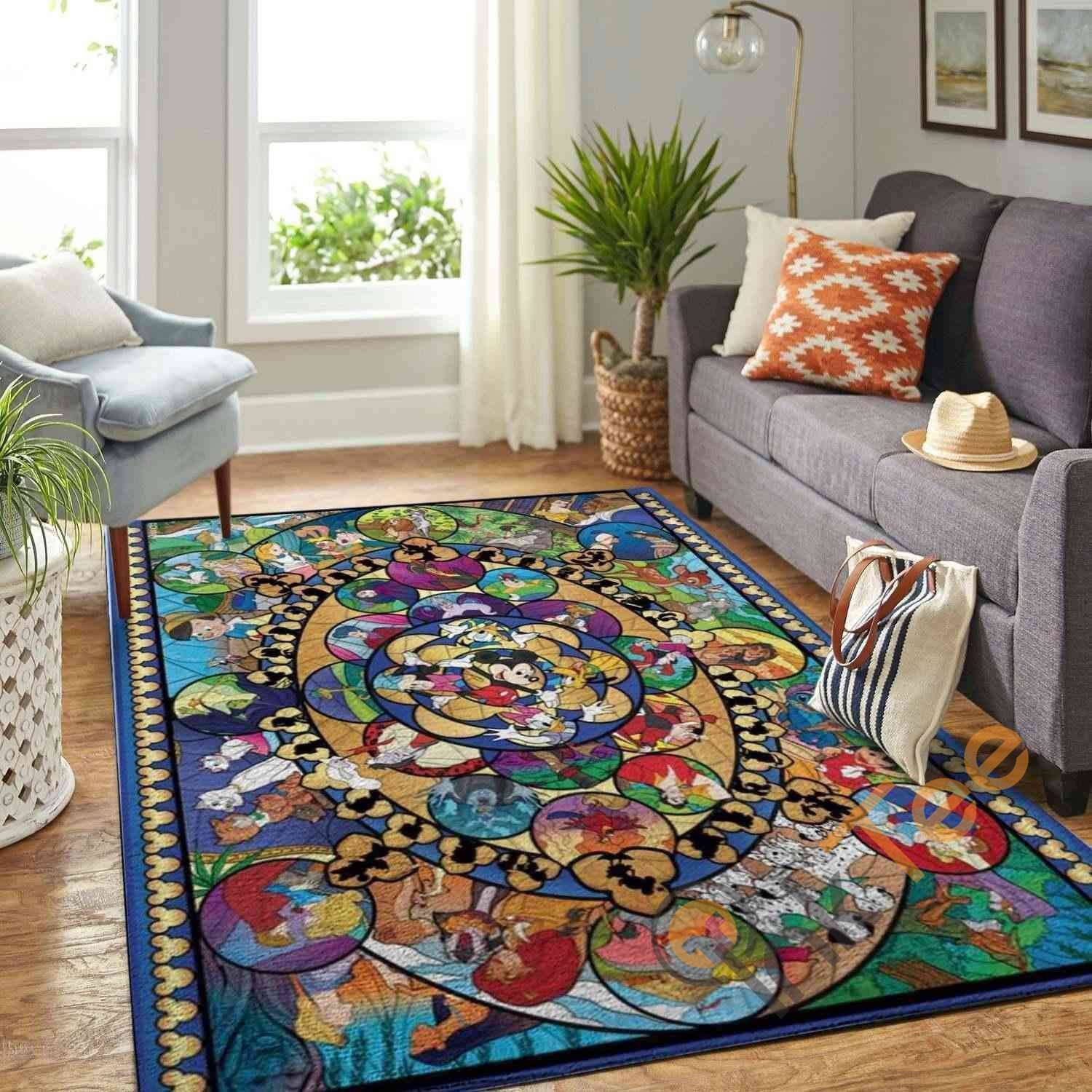 Rugs in living room and bedroom disney characters Rectangle Rug