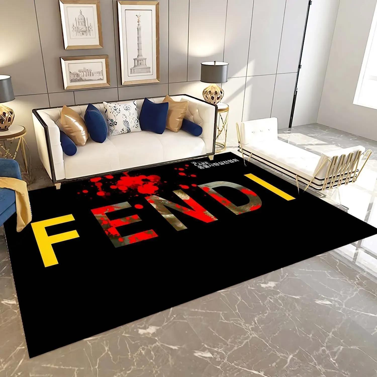 Rugs in living room and bedroom fendi fashion logo limited luxury brand rug carpet home decor 06 Rectangle Rug