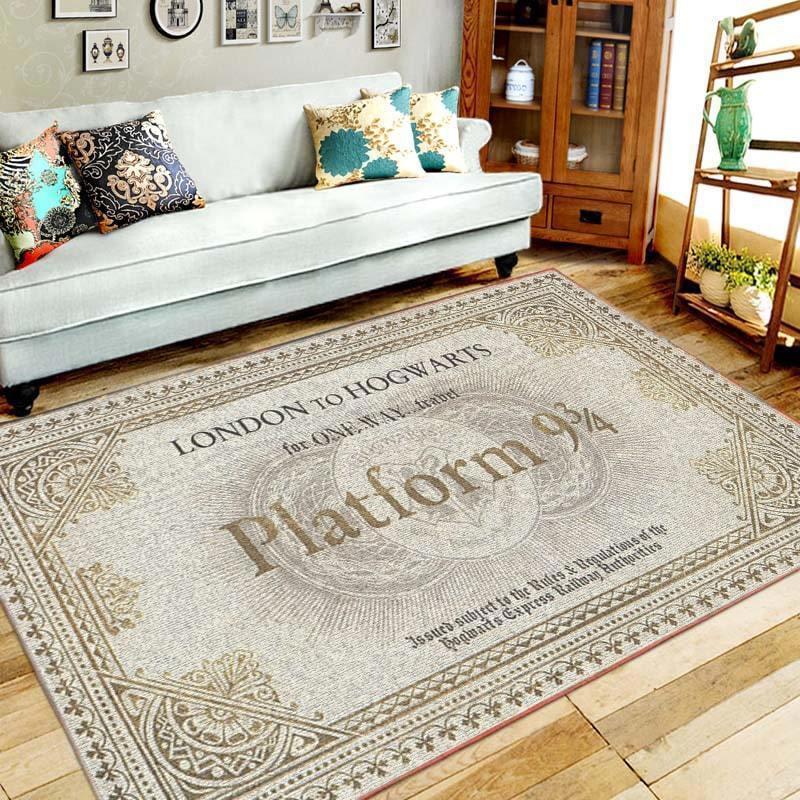 Rugs in living room and bedroom harry potter rug platform 9 3/4 all over print Rectangle Rug