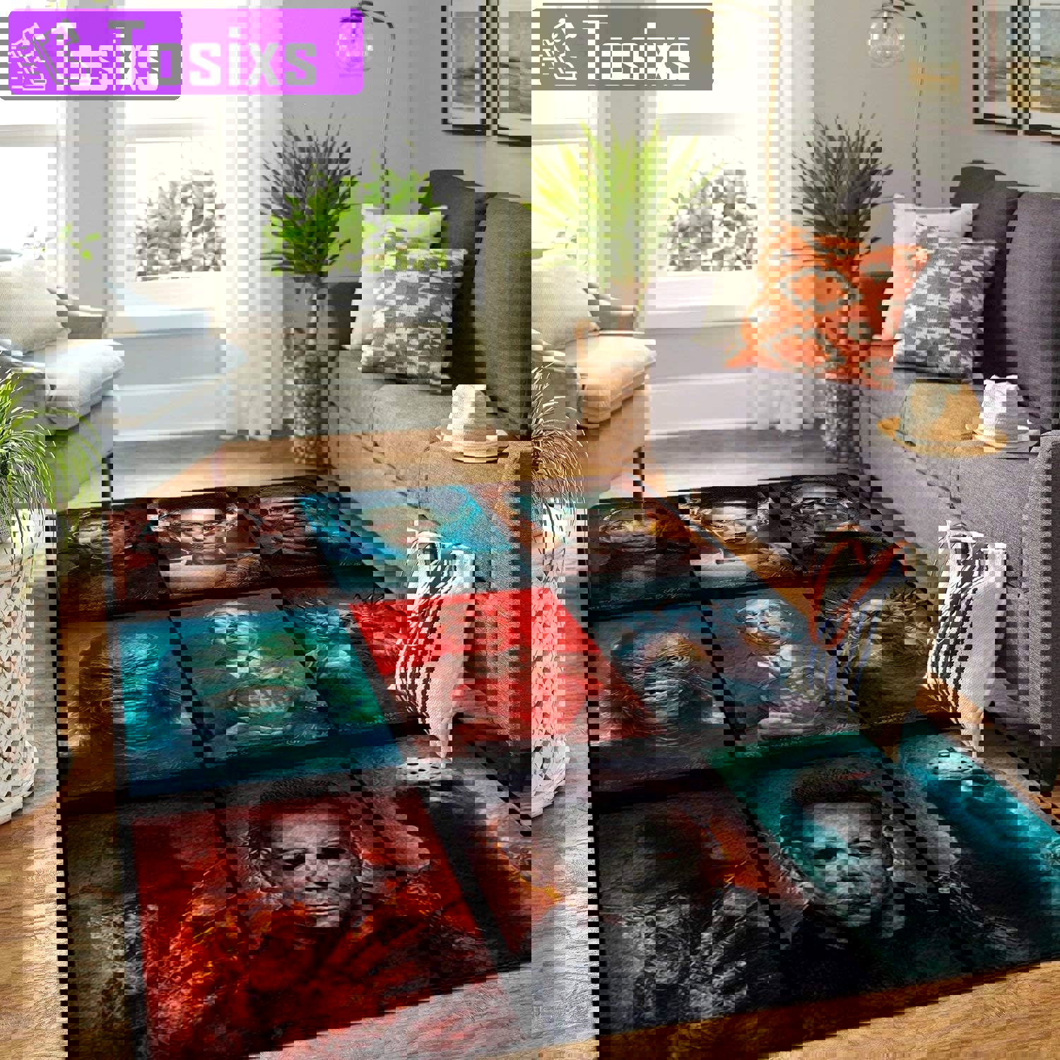 Rugs in living room and bedroom horror halloween area rug floor decor Rectangle Rug