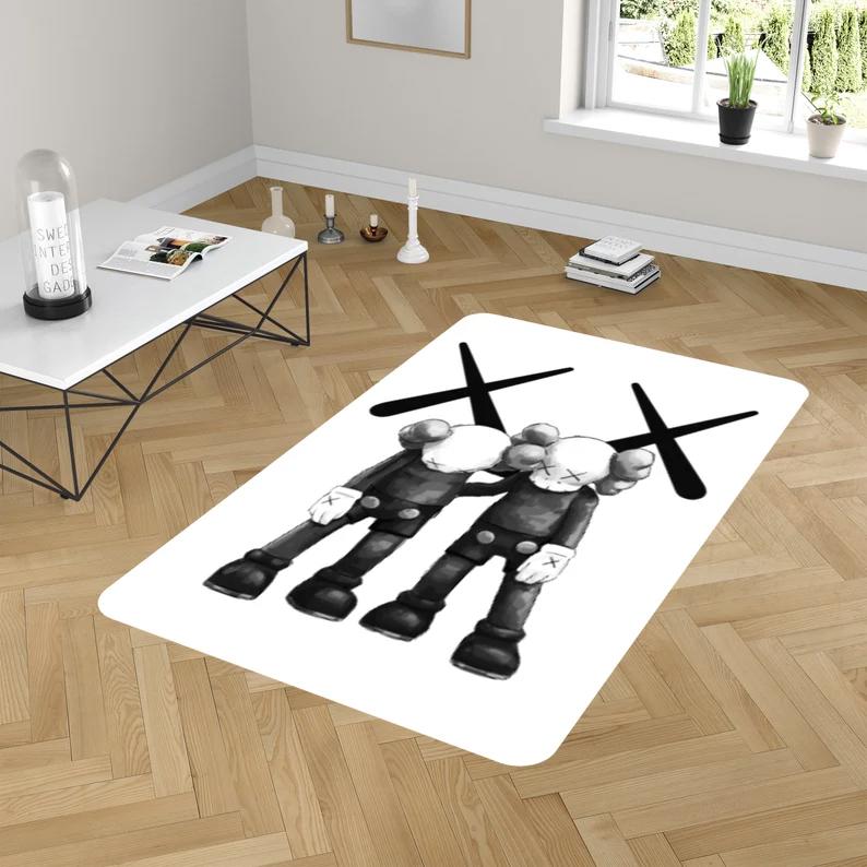 Rugs in living room and bedroom hypebeast kaw rug - kaw street style rug - kaw modern rug- kaw decor rug- kaw area rug- hypebeast rug- kaw cartoon rug- boyfriend gift Rectangle Rug