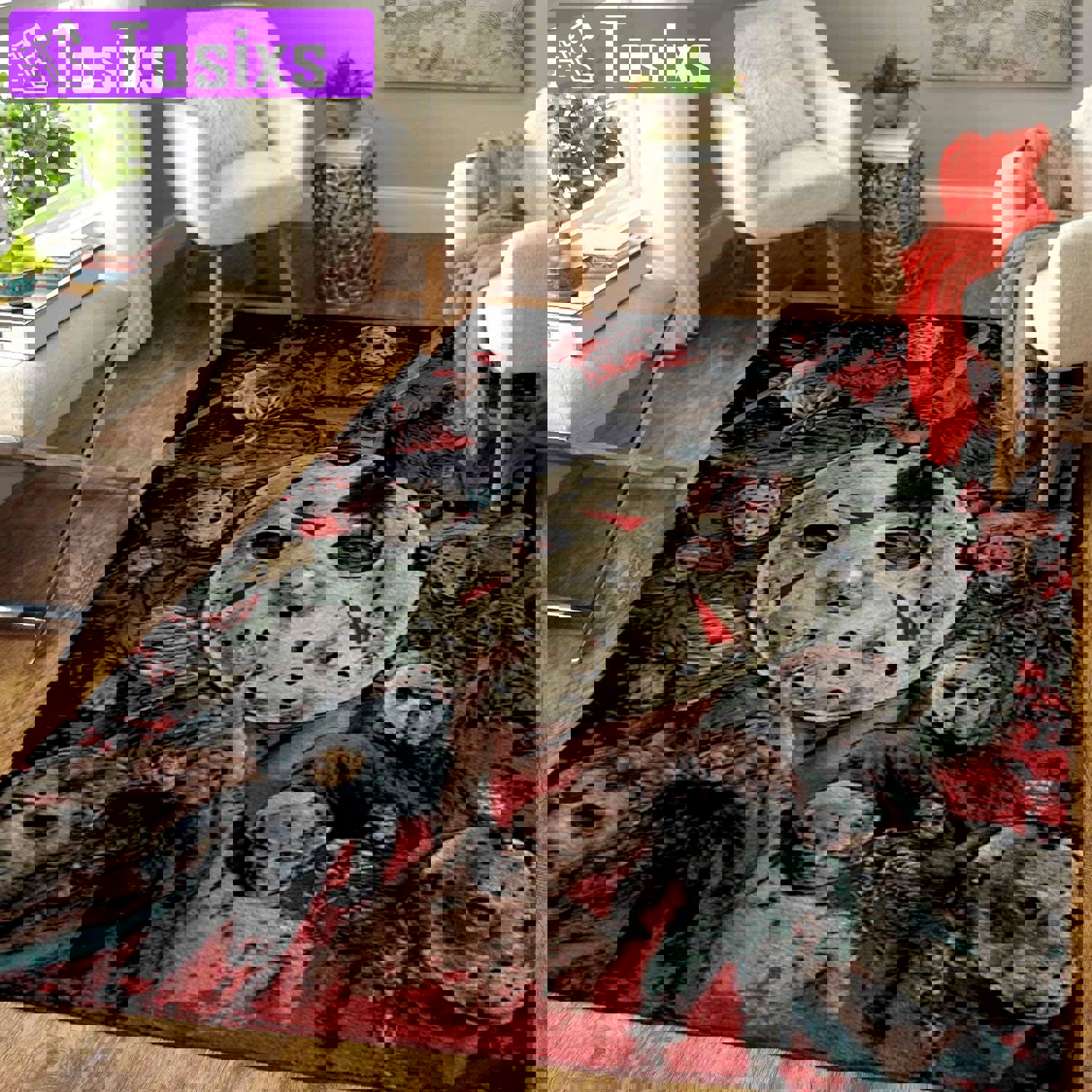Rugs in living room and bedroom jason horror halloween carpet living room rugs Rectangle Rug