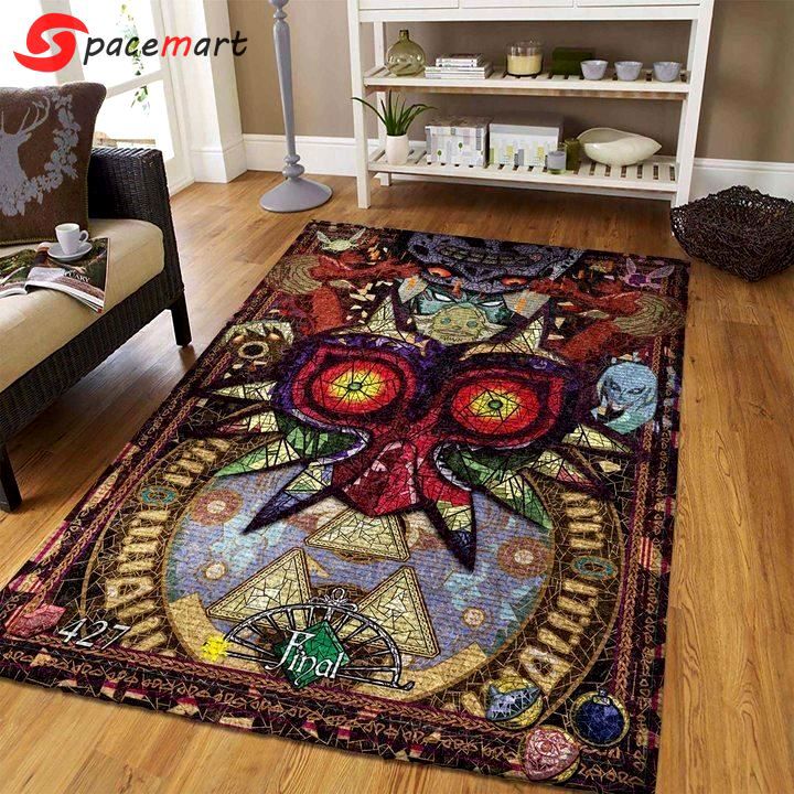 Rugs in living room and bedroom legend of zelda rug - gaming home decor rug - floor area rug- gamer room decor rug- gamer gifts- housewarming gift- modern zelda carpet Rectangle Rug
