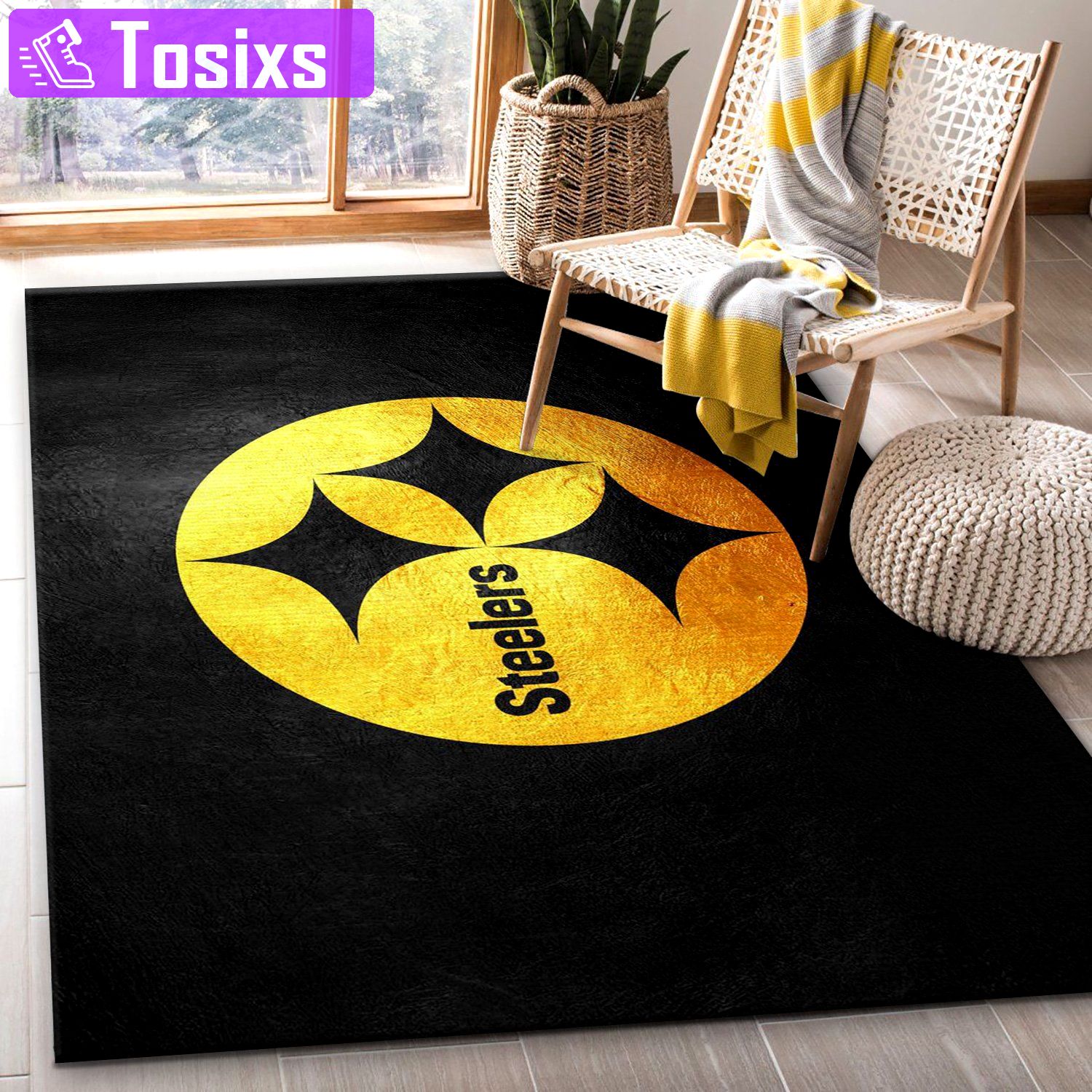 Rugs in living room and bedroom pittsburgh steelers nfl team logos area rug- kitchen rug- us gift decor Rectangle Rug