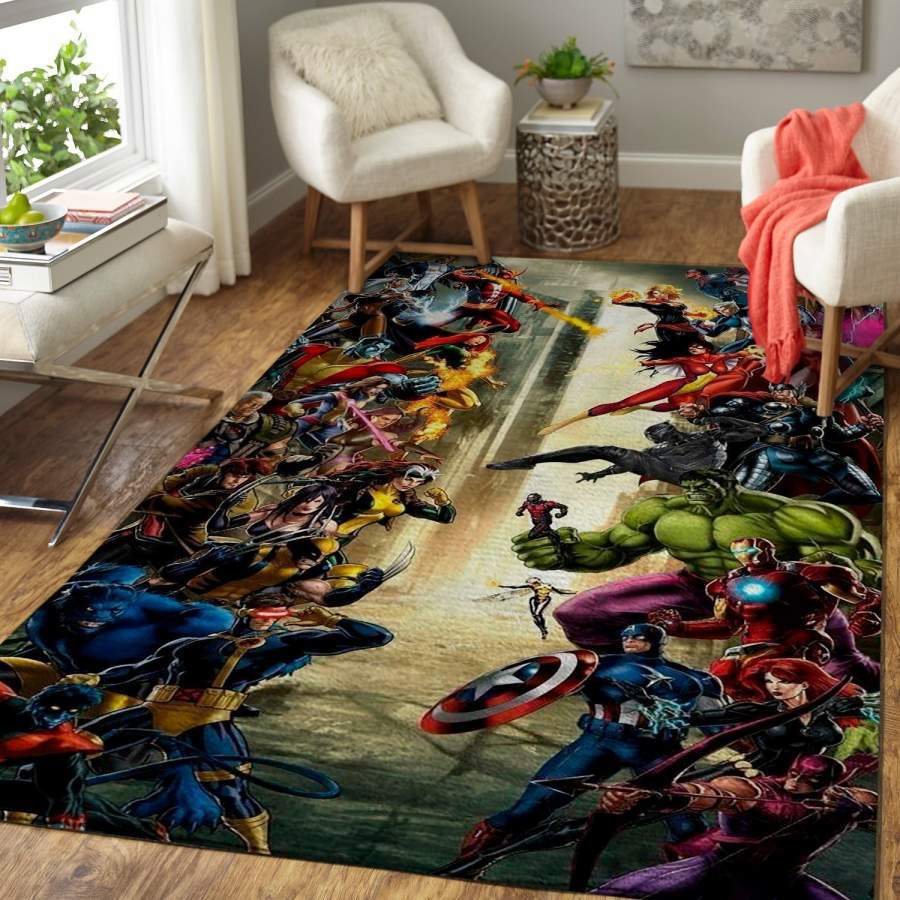 Rugs in living room and bedroom x men vs avengers area rug living room rug home decor superhero movie floor decor 190904 Rectangle Rug
