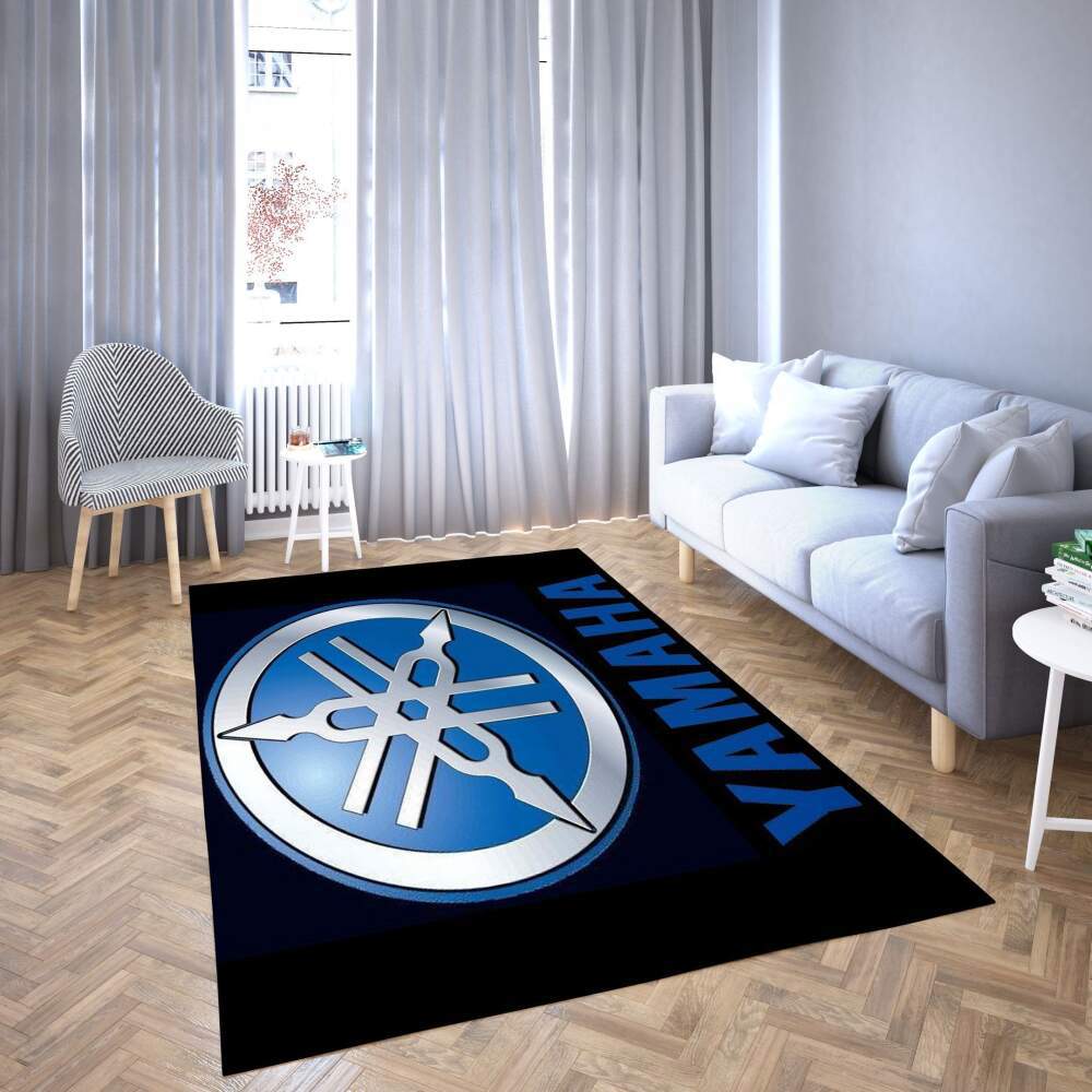 Rugs in living room and bedroom yamaha area rug blue logo living room carpet rug regtangle carpet floor decor home decor Rectangle Rug