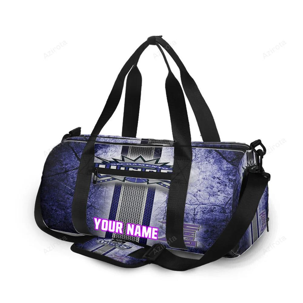 Sacramento kings emblem texture wall personalized name travel bag gym bag 2246 Travel Bag