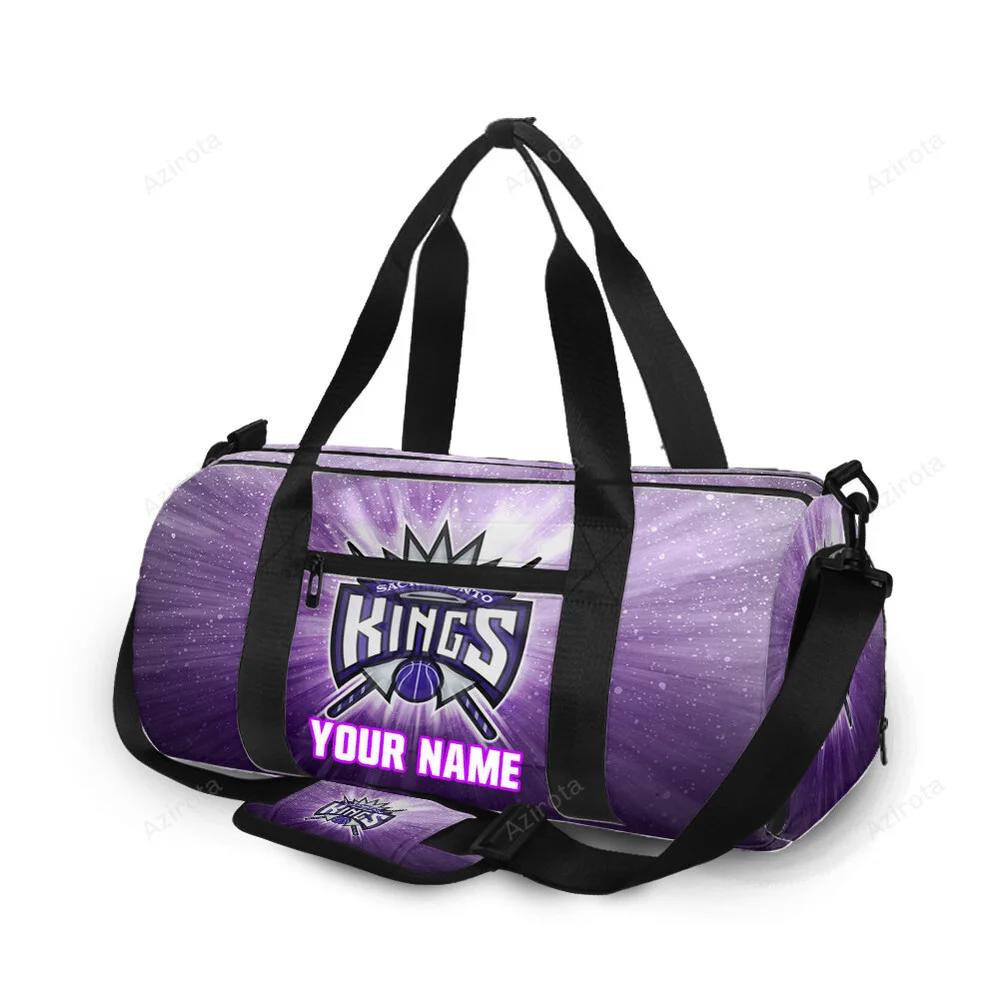 Sacramento kings emblem texture2 personalized name travel bag gym bag 2286 Travel Bag