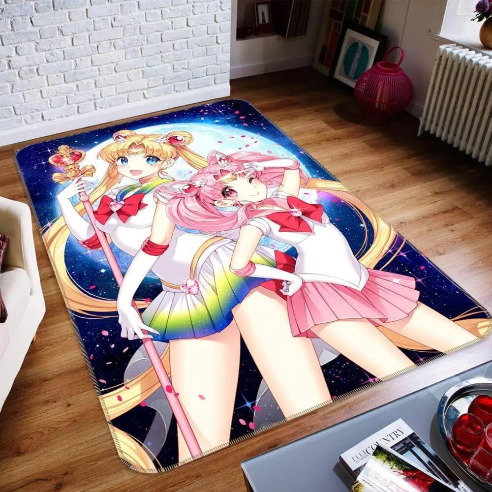 Sailor moon anime 15 area rug living room and bed room rug rug regtangle carpet floor decor home decor Rectangle Rug