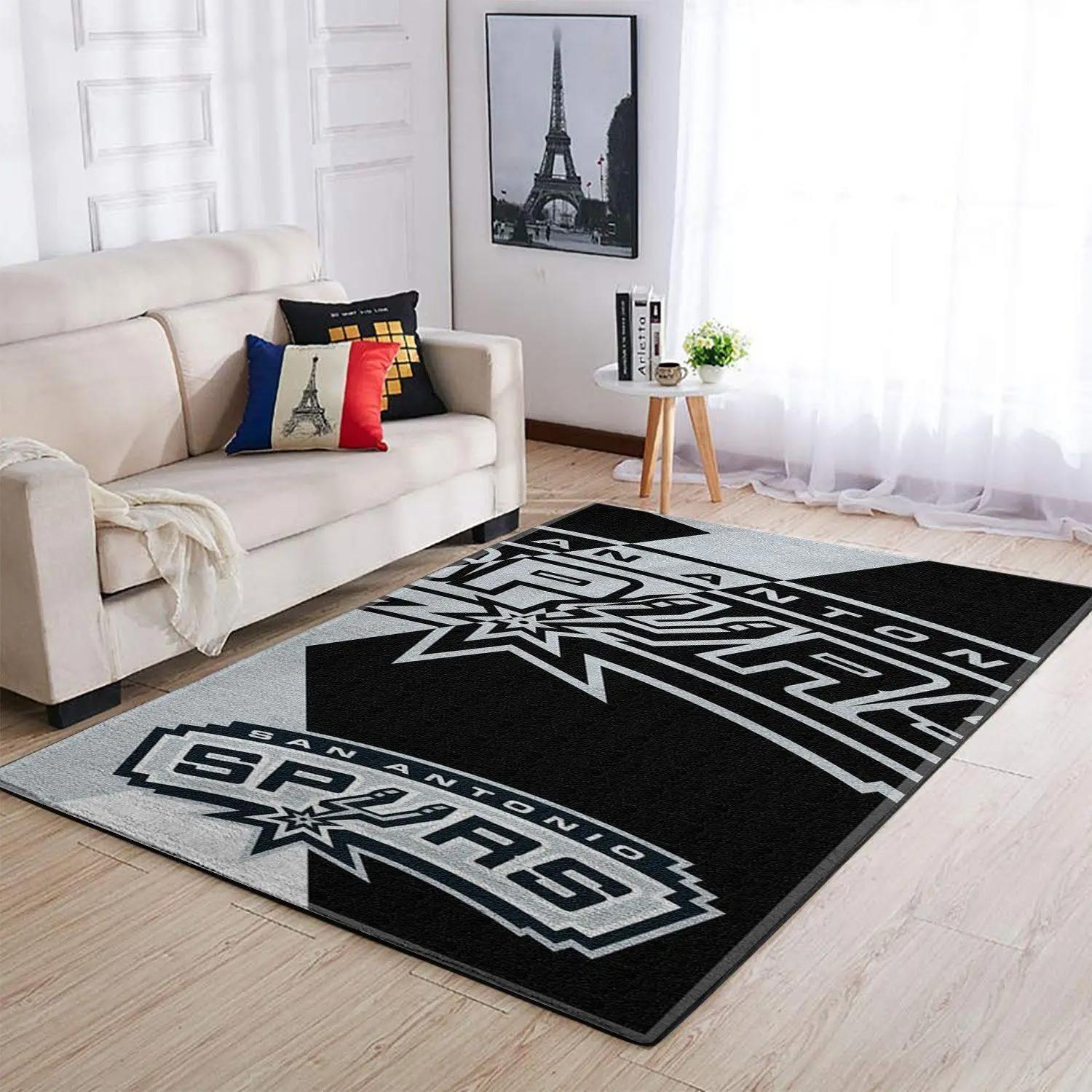 San antonio spurs area rug nba team logo living room rug regtangle carpet v1715 Rectangle Rug