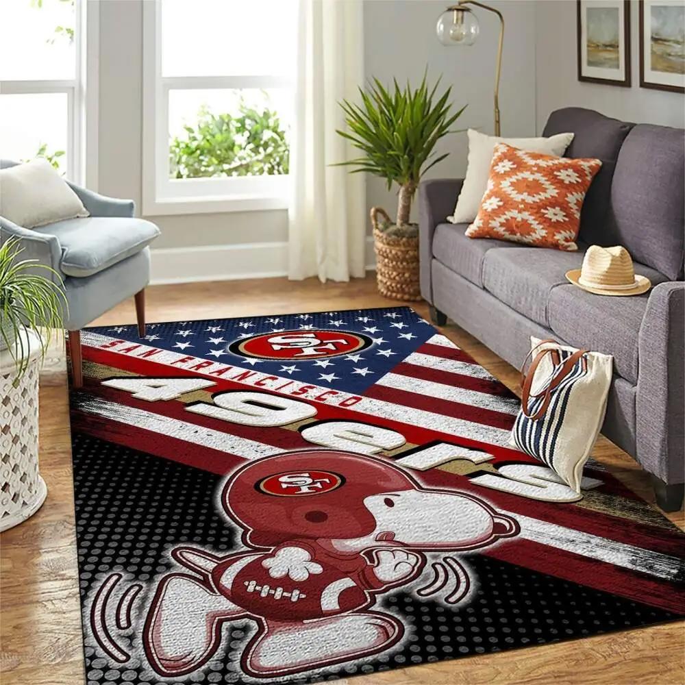 San francisco 49ers nfl rugs american flag snoopy living room regtangle carpet Rectangle Rug