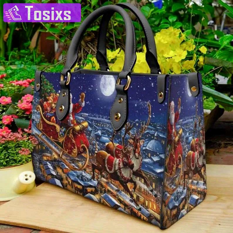 Santa claus 6 leather handbag 3316 Women Leather Hand Bag