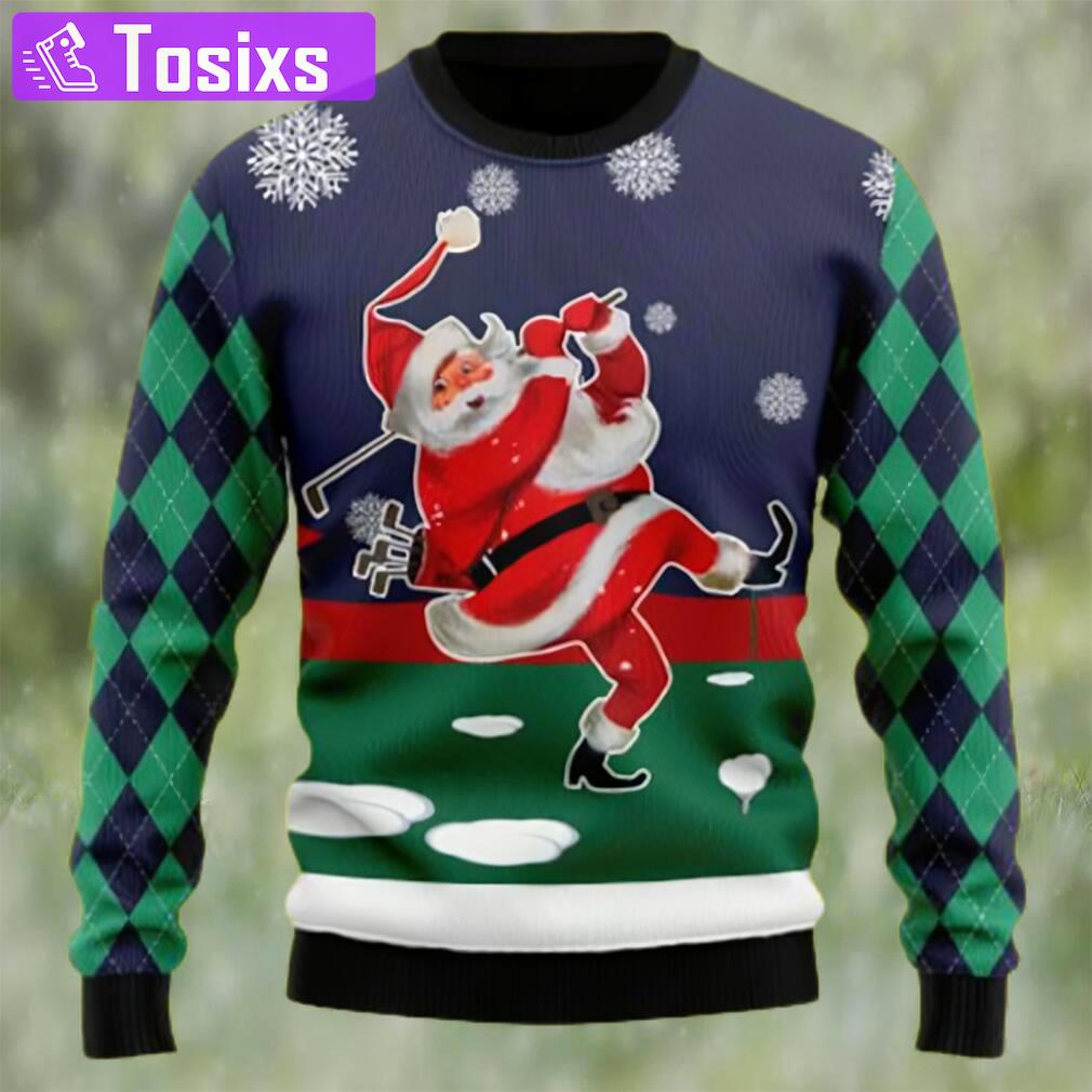 Santa golfer funny santa ugly christmas sweater Christmas Ugly Sweater
