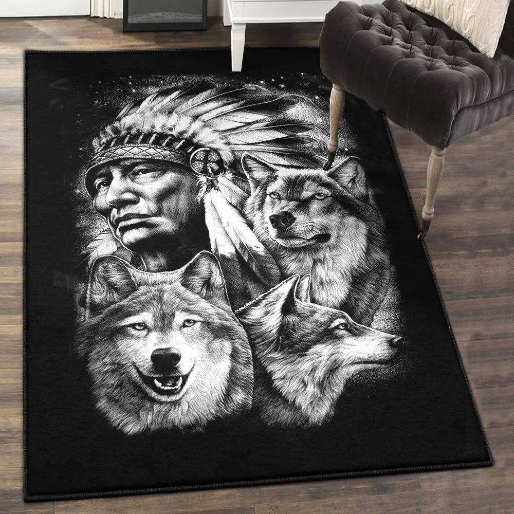 Scary cool rugs, wolf rug Rectangle Rug