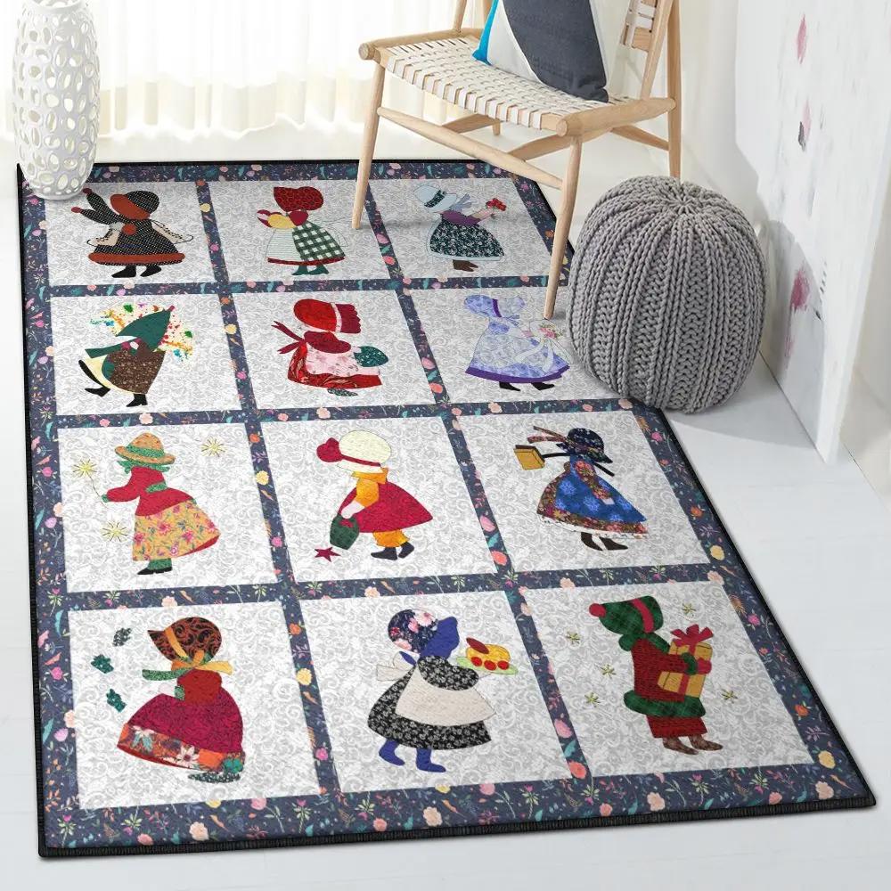 Sewing playroom rug, sunbonnet sue rug Rectangle Rug