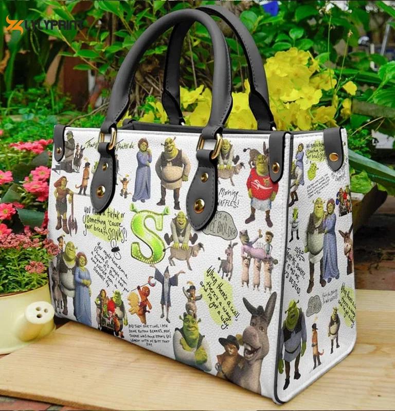 Shrek  black leather bag for women gift 2094 Women Leather Hand Bag