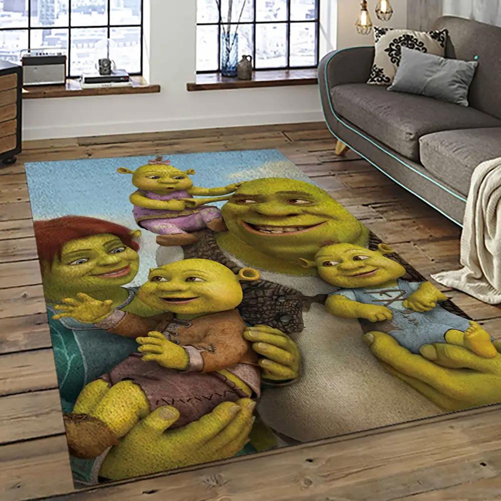 Shrek cartoon characters carpet area rug home decor gift best present for friends sk14 Rectangle Rug