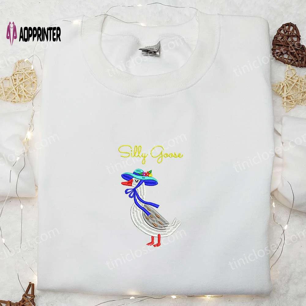 Silly goose animal & funny embroidered shirt: unique & playful designs! Embroidered Shirt