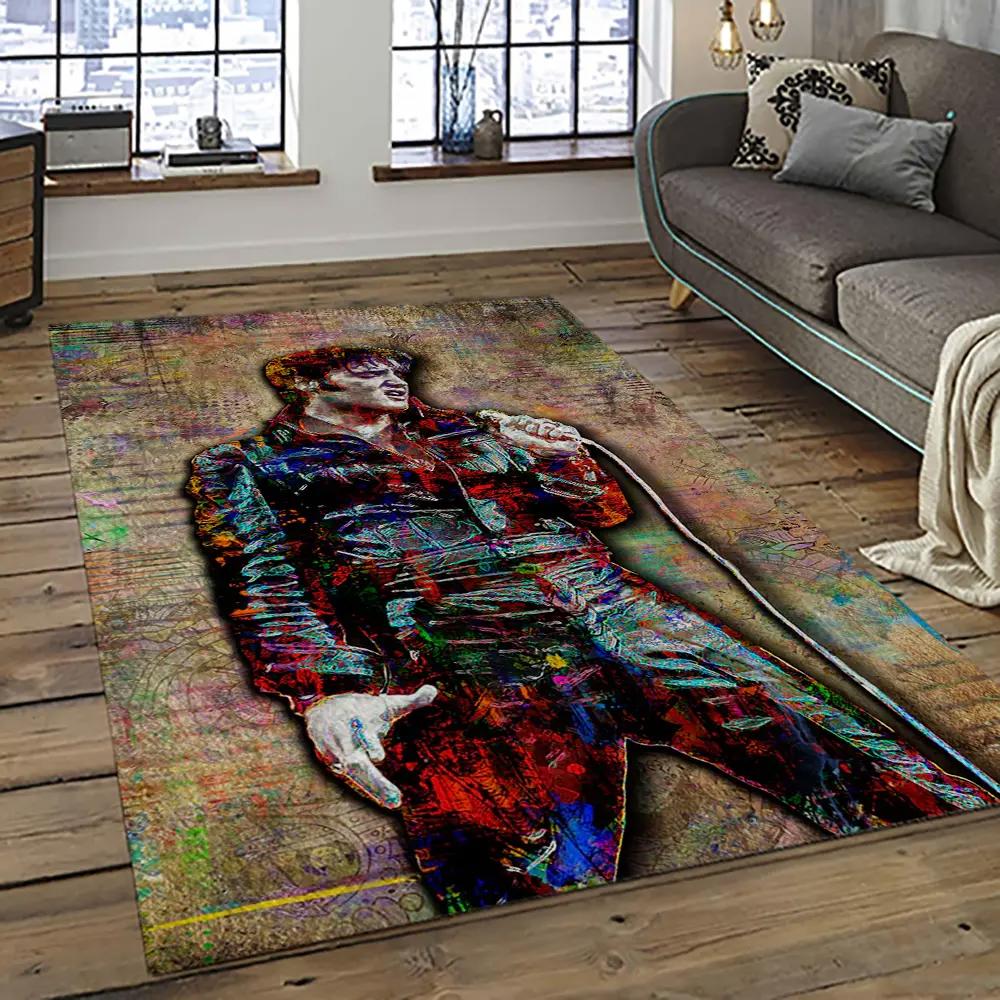Singer elvis presley music carpet rectangle area rug for living room bedroom decor ep36 Rectangle Rug
