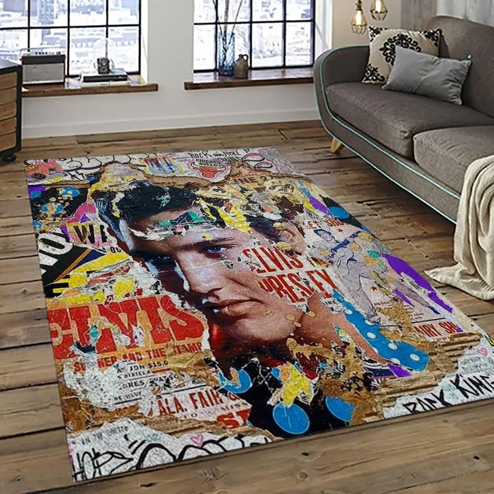 Singer elvis presley music carpet rectangle area rug for living room bedroom decor ep40 Rectangle Rug