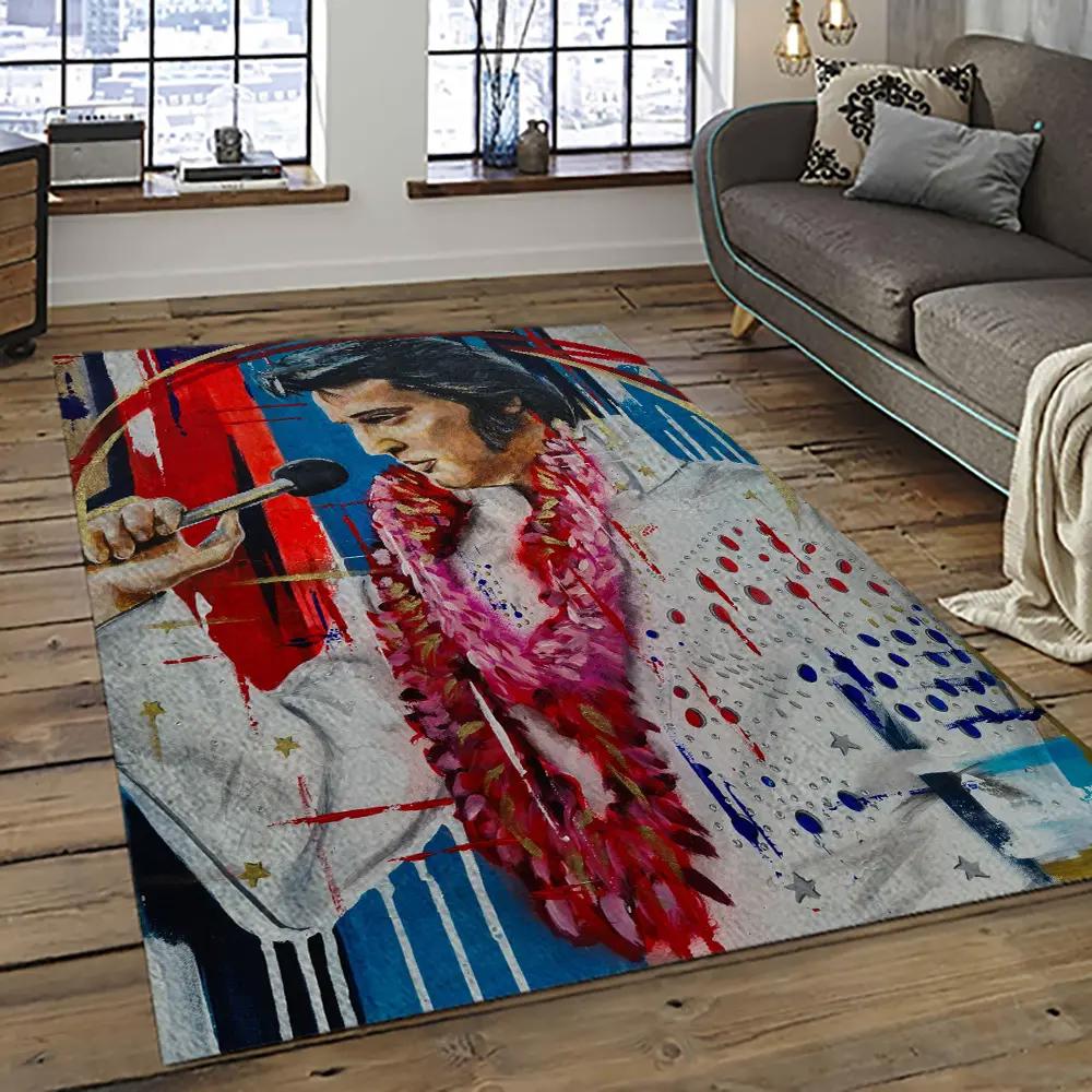Singer elvis presley music carpet rectangle area rug for living room bedroom decor ep45 Rectangle Rug