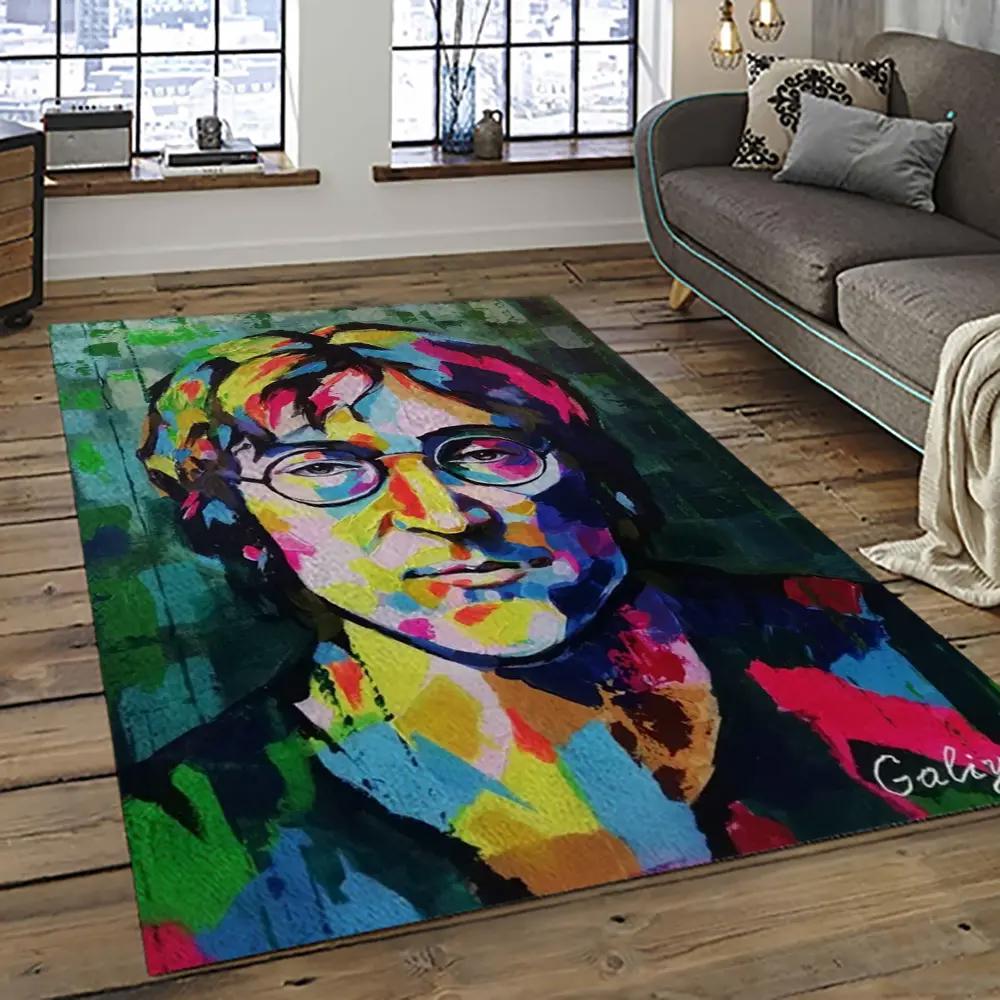 Singer john lennon music carpet rectangle area rug for living room bedroom decor jl19 Rectangle Rug