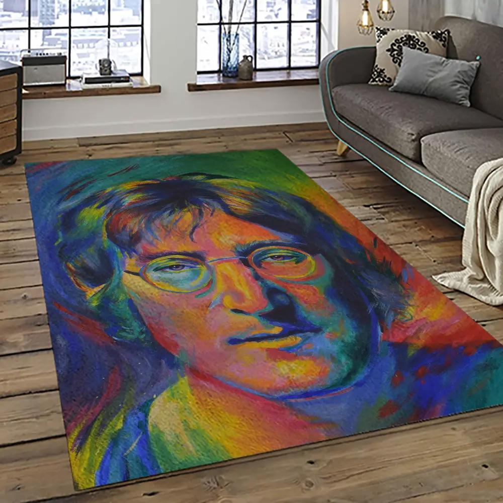 Singer john lennon music carpet rectangle area rug for living room bedroom decor jl21 Rectangle Rug