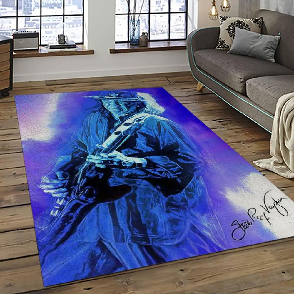 Singer stevie ray vaughan music carpet rectangle area rug for living room bedroom decor srv08 Rectangle Rug