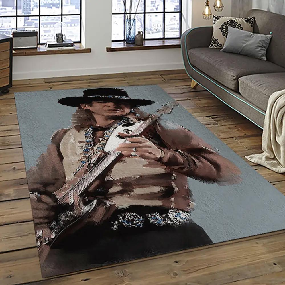 Singer stevie ray vaughan music carpet rectangle area rug for living room bedroom decor srv11 Rectangle Rug