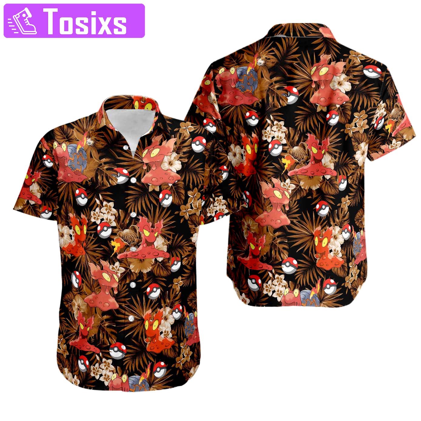 Slugma hawaiian shirt Hawaii Shirt Shorts & Flip Flops