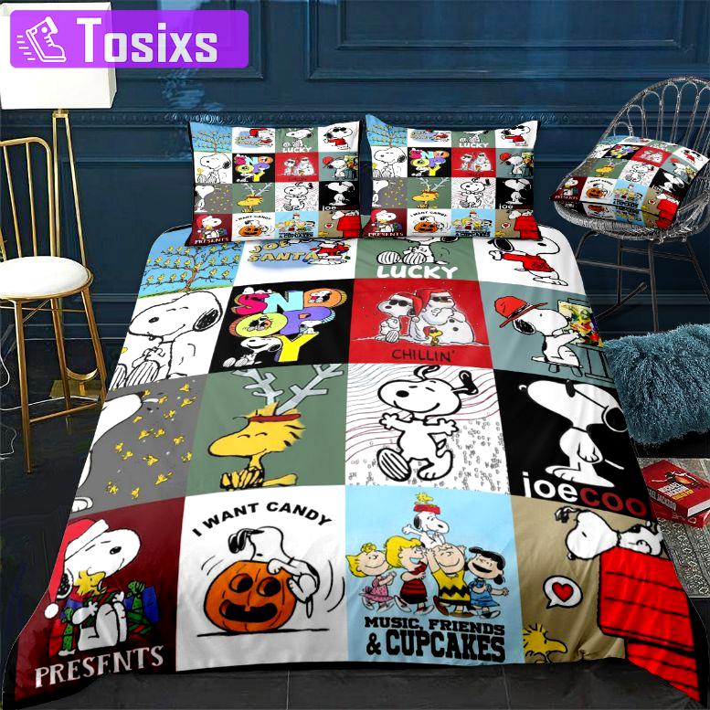 Snoopy christmas snoopy lover bedding set Bedding Sets