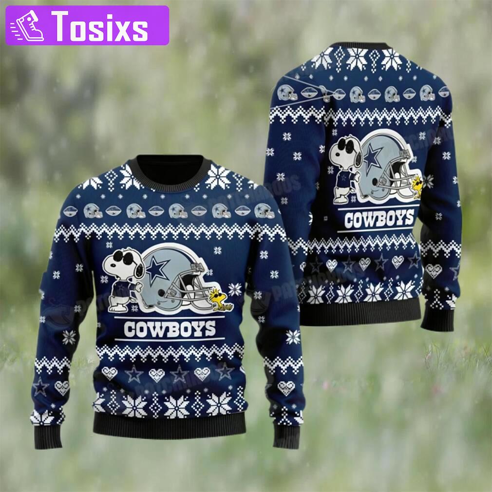 Snoopy dallas nfl football ugly christmas sweater gifts for cowboys fans Christmas Ugly Sweater