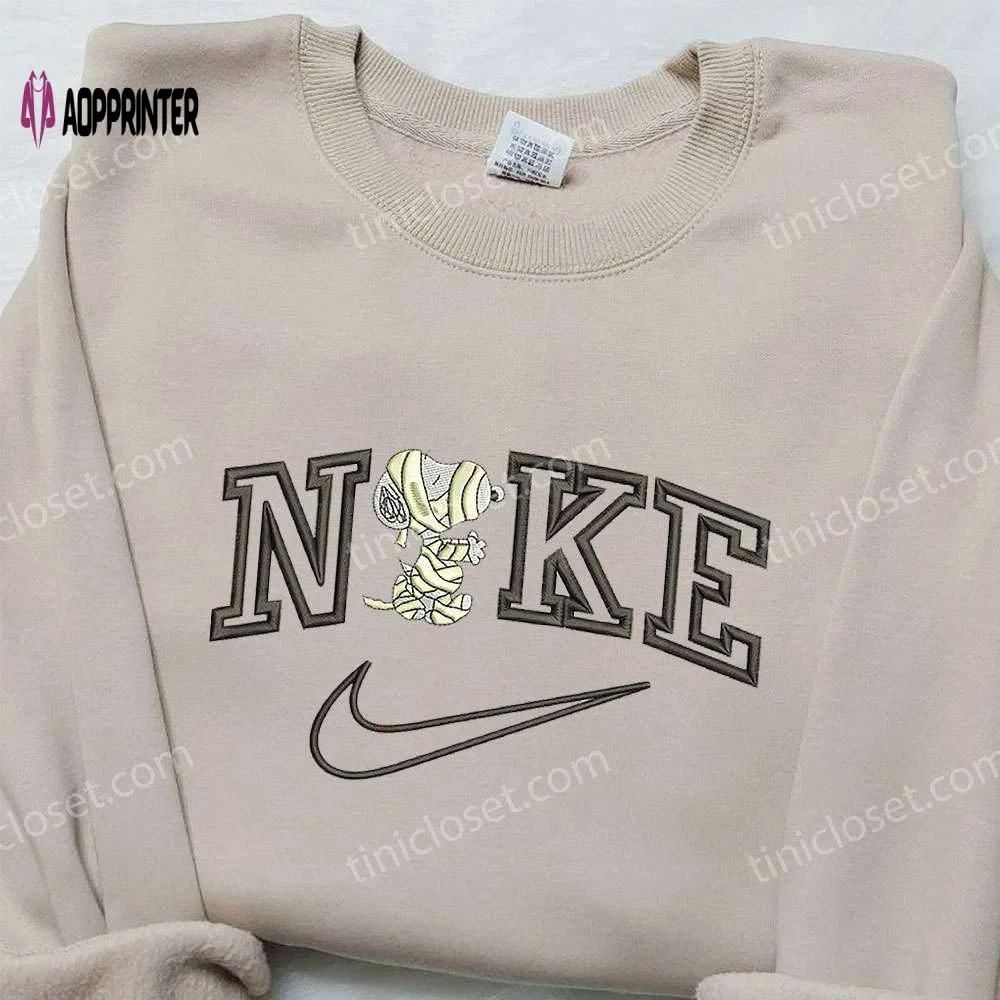 Snoopy mummy x nike embroidered sweatshirt: halloween & nike inspired shirt Embroidered Shirt