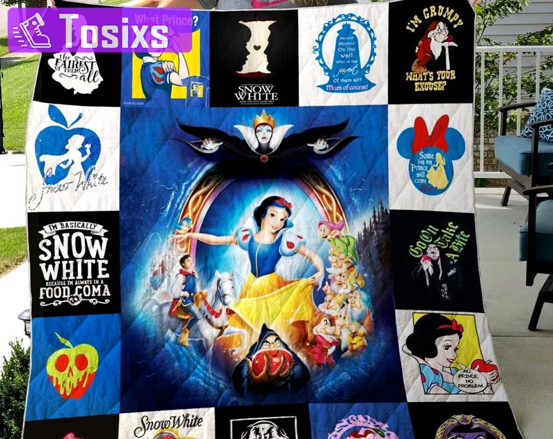 Snow white and seven dwarfs blanket, snow white blanket, princess blanket, birthday gifts for kids, christmas gifts Quilt Blanket
