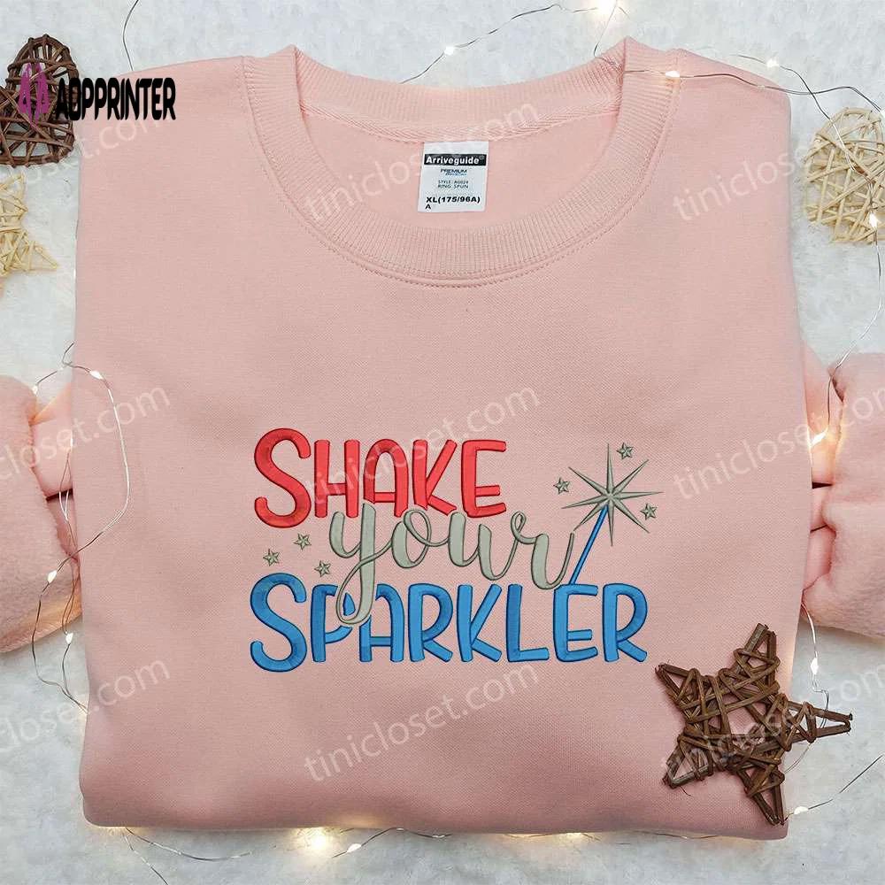 Sparkler embroidered shirt: celebrate 4th of july with the best patriotic shirts & national day gifts! Embroidered Shirt