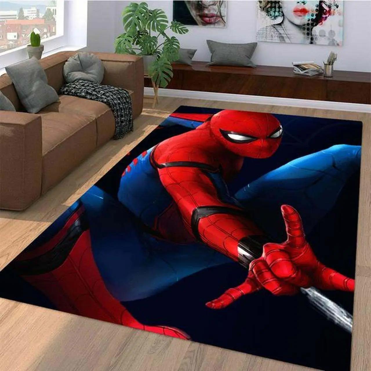 Spider man rug living room rug home decor area rug living room rug Rectangle Rug