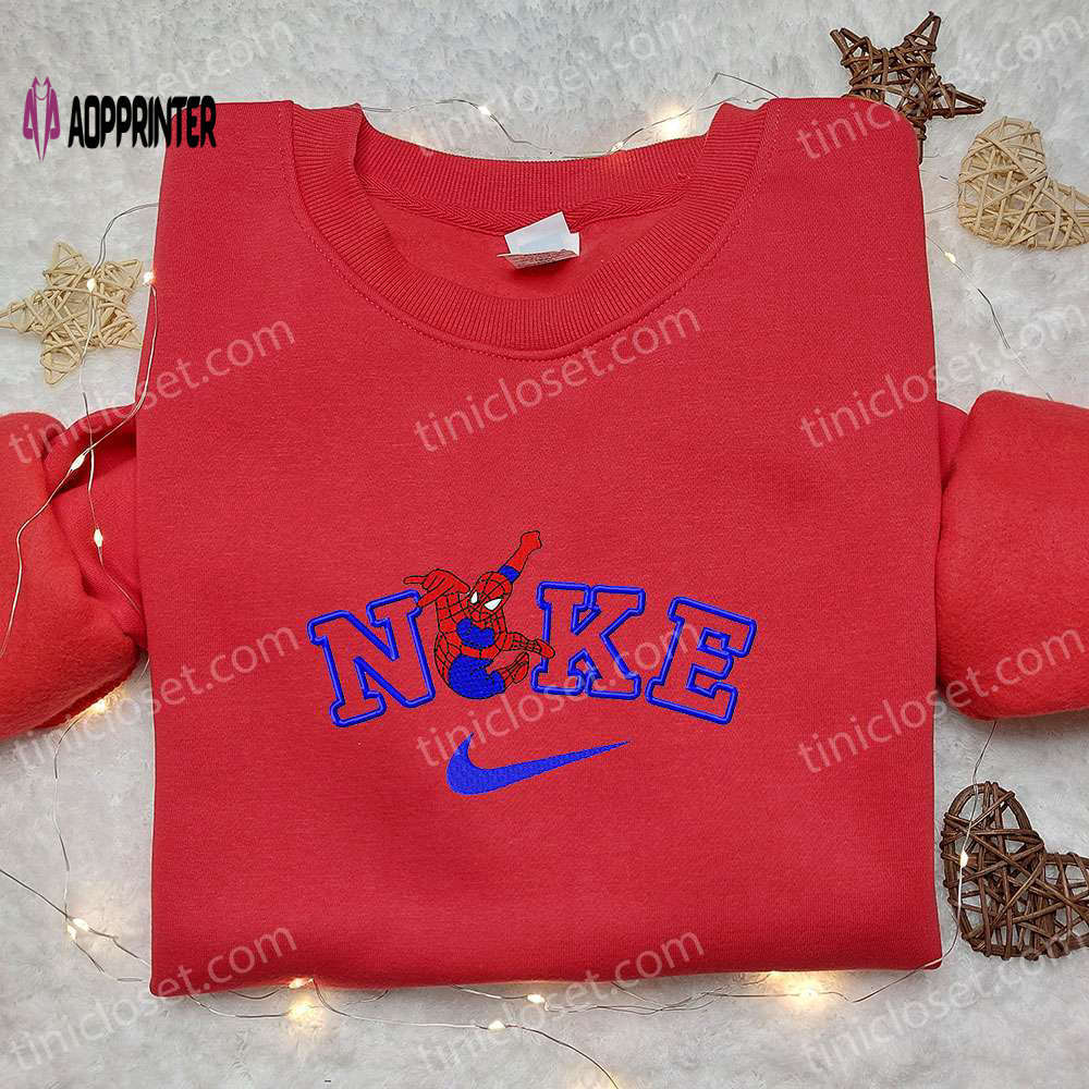 Spider-man x nike movie embroidered shirt – marvel cinematic universe inspired nike shirt Embroidered Shirt