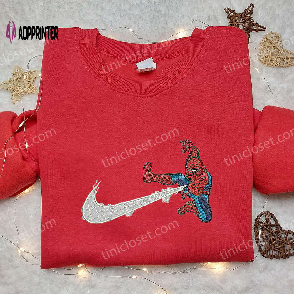Spider-man x nike swoosh embroidered sweatshirt – best family gifts Embroidered Shirt
